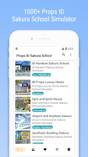 Props ID for Sakura School 2.0.0 screenshots 4
